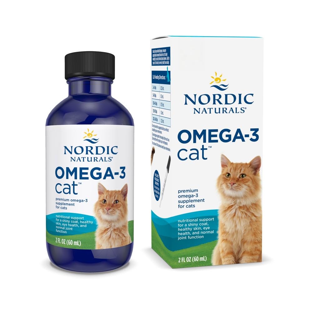 Nordic Naturals Omega-3 Cat, Unflavored - 2 oz - 304 mg Omega-3 Per One mL - Fish Oil for Cats with EPA & DHA - Promotes Heart, Skin, Coat, & Immune Health - Non-GMO Nordic Naturals Au supplements