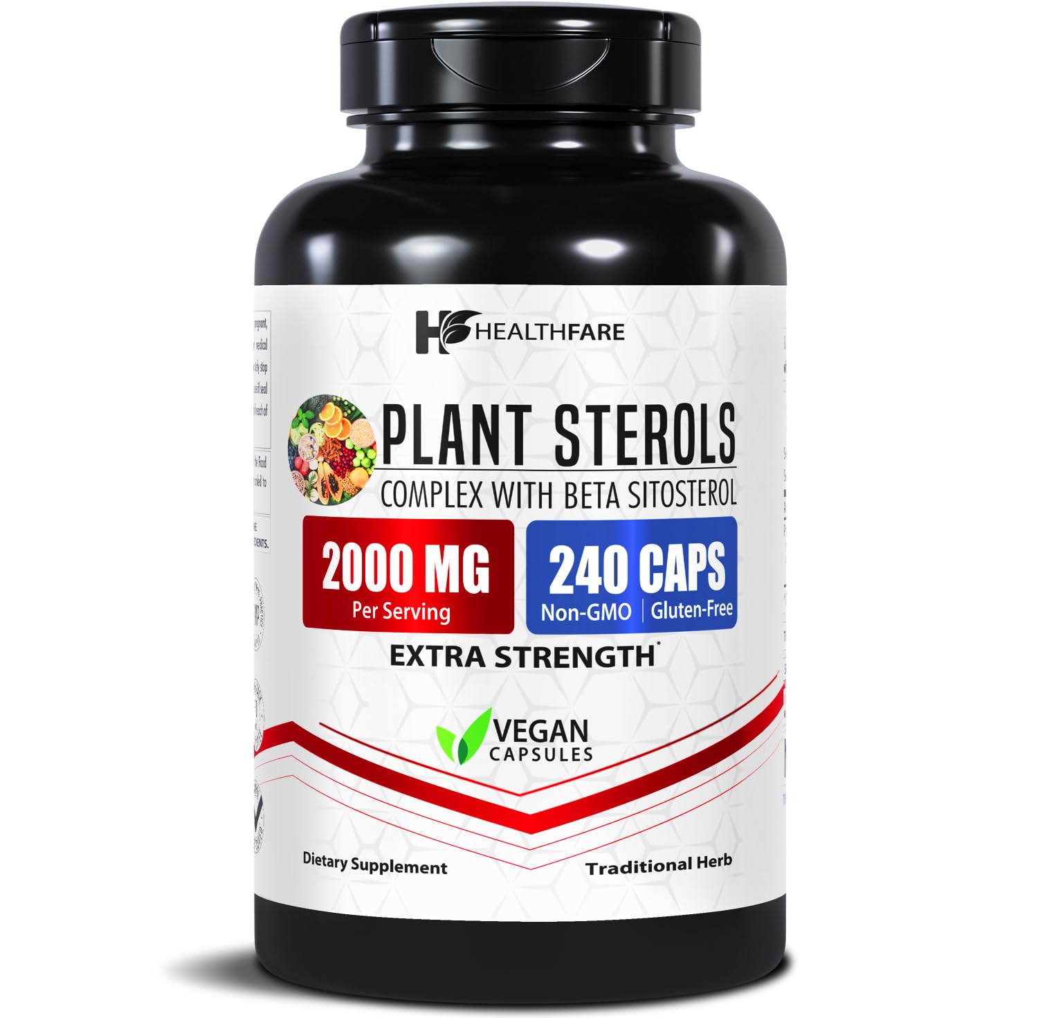 Healthfare Plant Sterols Capsules 2000mg | 240 Vegan Capsules | Beta Sitosterol & Phytosterol Complex | Plant-Based Supplement | Non-GMO & Gluten-Free | Made in the USA Healthfare Au supplements