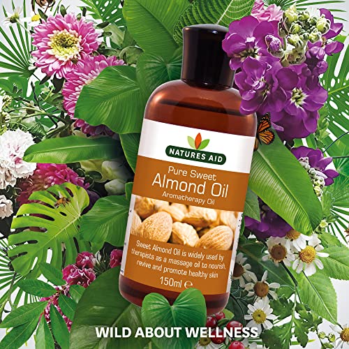 Natures Aid Almond Oil, Pure, Sweet Almond Oil, Massage Oil, Suited to Dry, Sensitive Skin natures aid Au supplements
