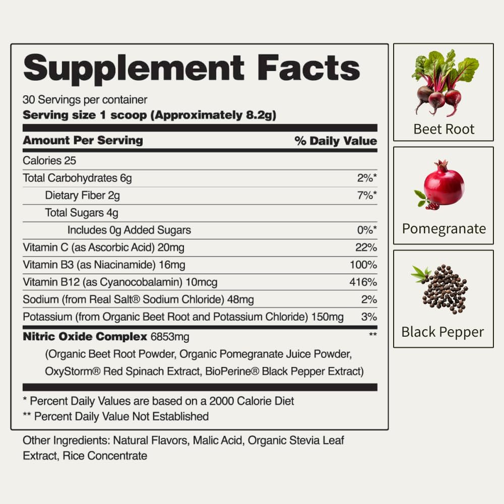 Snap Supplements USDA Organic Beet Root Powder, 3-in-1 Nitric Oxide Supplement Snap Supplements Au supplements