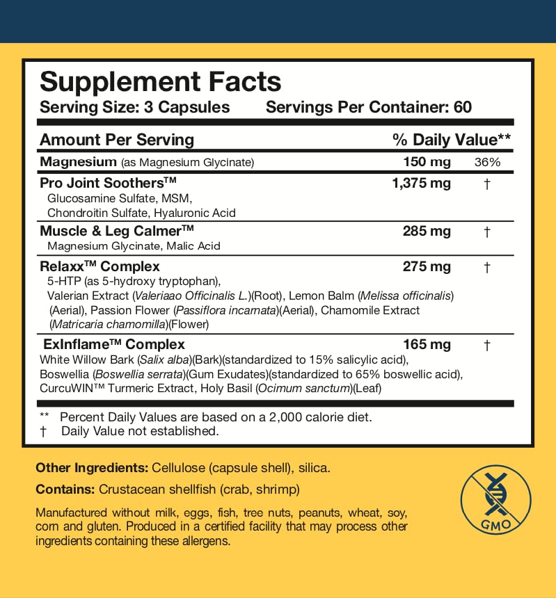 Researched Nutritionals Soothe & Relaxx - Soft Tissue, Muscle + Support Supplement - A Gentle Health Supplement for Calming Relief - Soothe Your Body + Mind (180 Capsules) Researched Nutritionals Au supplements