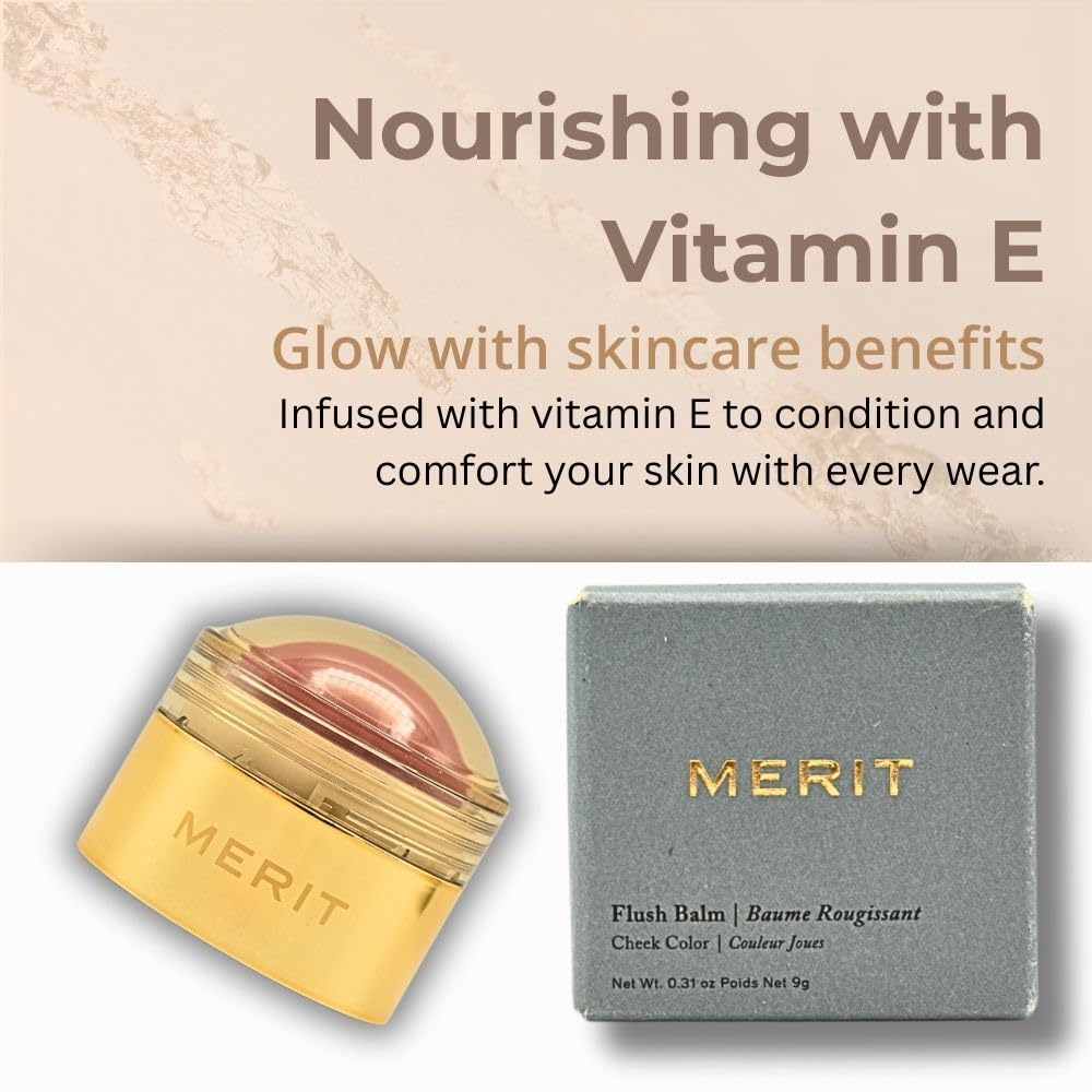MERIT Flush Balm Cream Blush – Archival Cool Mauve | Hydrating Radiant Cheek & Lip Tint Stick with Vitamin E | Lightweight, Buildable, Vegan & Cruelty-Free Blush Merit Au supplements