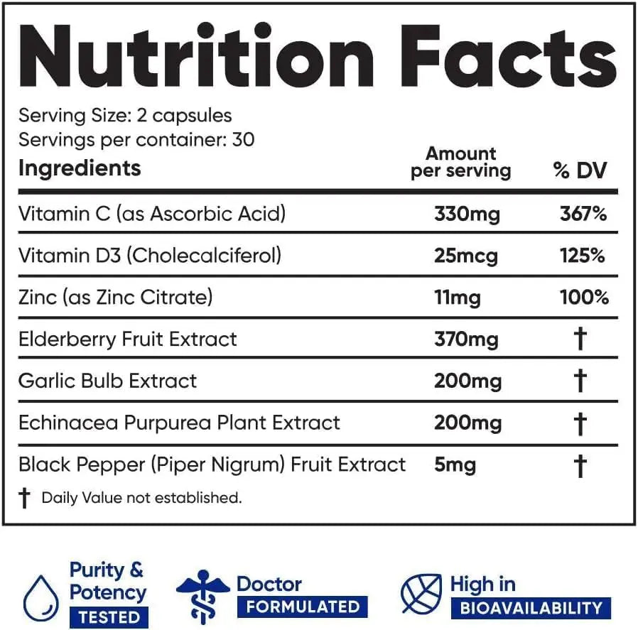 Immuneti Advanced Immune Support – Doctor Formulated 6-in-1 Daily Immunity Supplement – Made in USA – With Vitamin C, D3, Zinc, Elderberry IMMUNETI Au supplements