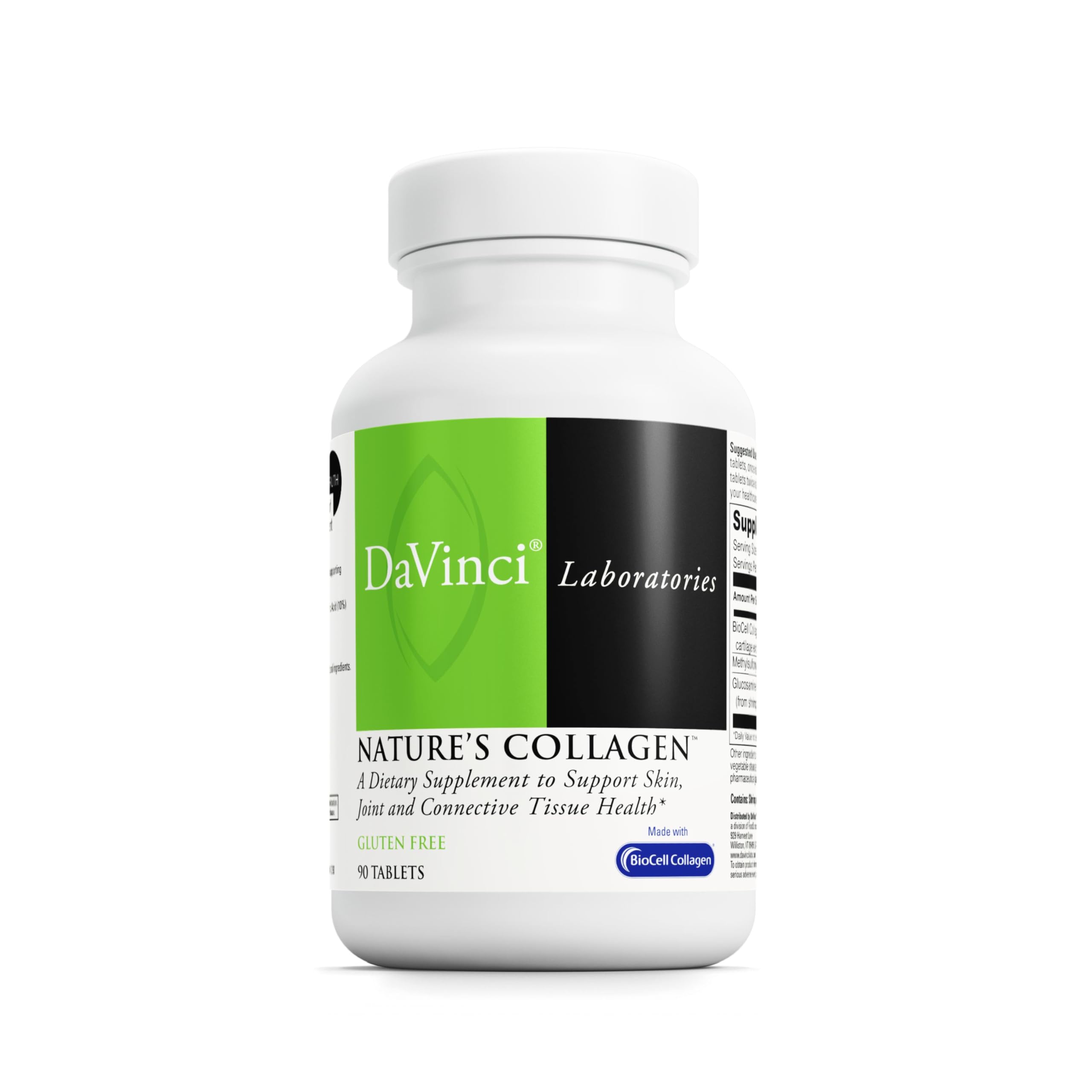 DAVINCI Labs Natures Collagen - BioCell Collagen Supplement with MSM & Glucosamine - Helps to Support Joint Health, Skin Health & Connective Tissues - Gluten-Free - 90 Tablets DAVINCI Au supplements