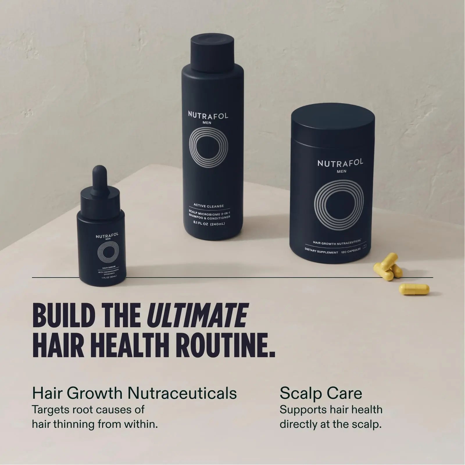 Nutrafol Men's Hair Growth Supplements, Clinically Tested for Visibly Thicker Hair and Scalp Coverage, Dermatologist Recommended - 1 Month Supply Nutrafol Au supplements