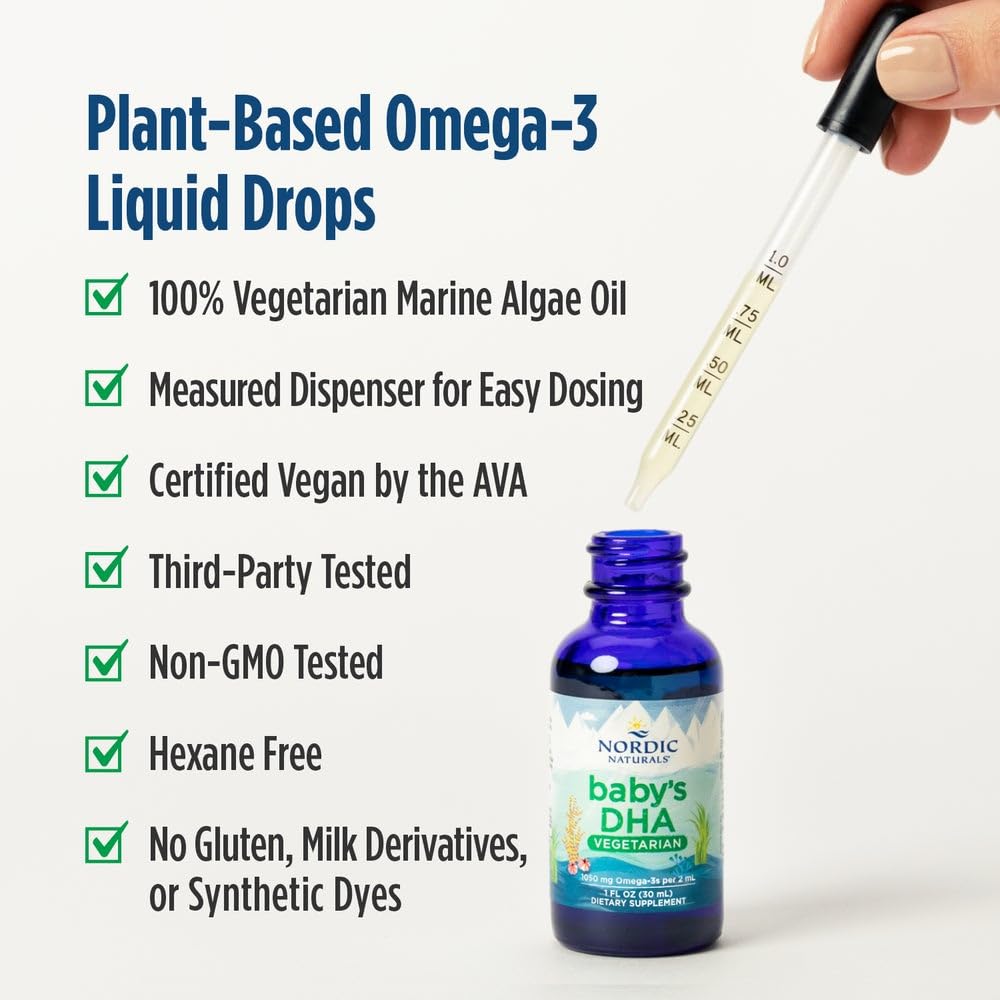 Nordic Naturals Baby’s DHA Vegetarian, Unflavored - 1050 mg Plant-Based Omega-3-1 oz - Supports Brain & Vision Development in Babies - Non-GMO, Vegan - 15 Servings Nordic Naturals Au supplements
