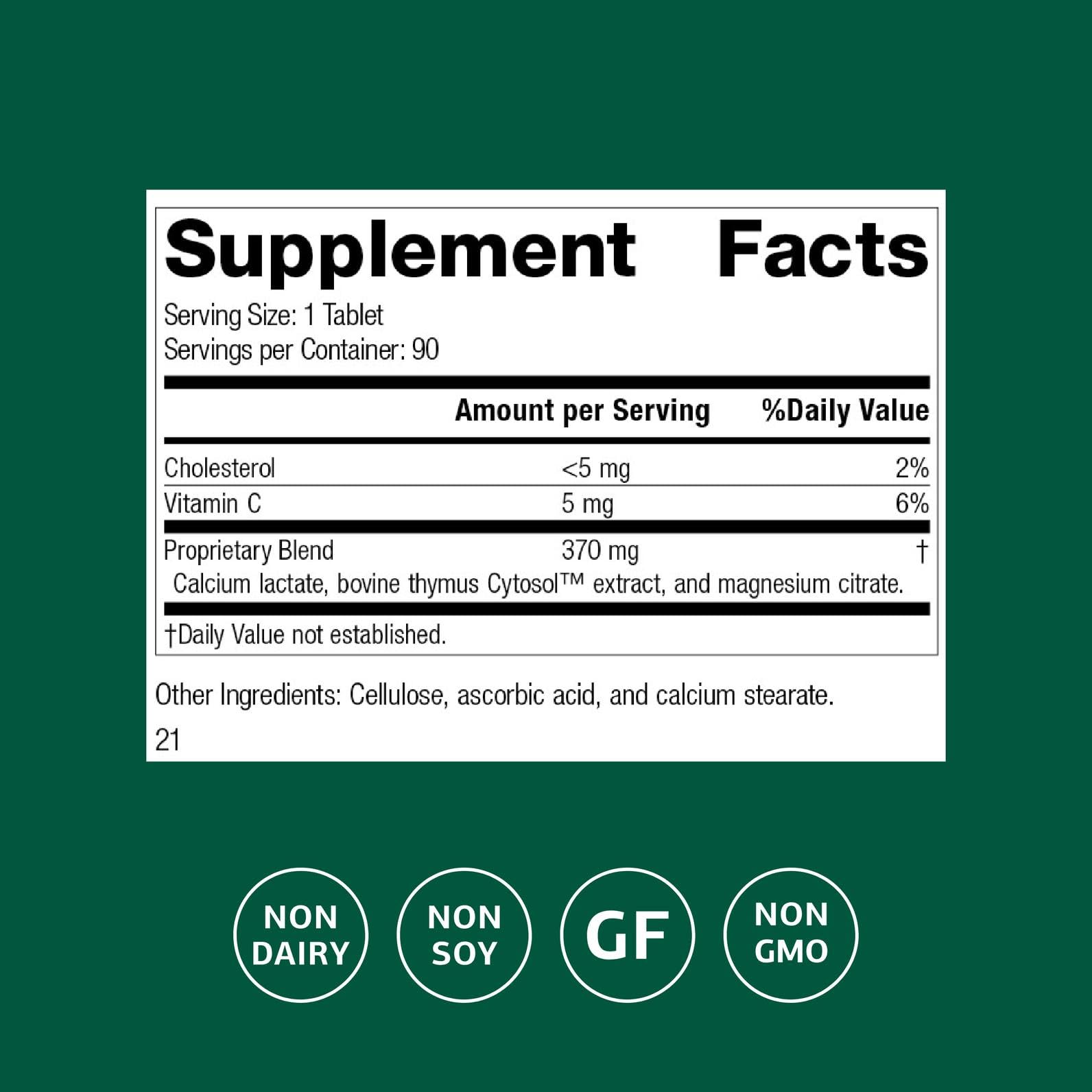 Standard Process Thymex - Cytosol Extract Dietary Supplement for Immune Health - Gluten-Free, Non-Dairy, & Non-Soy - 90 Tablets (90 Servings) Standard Process Inc. Au supplements