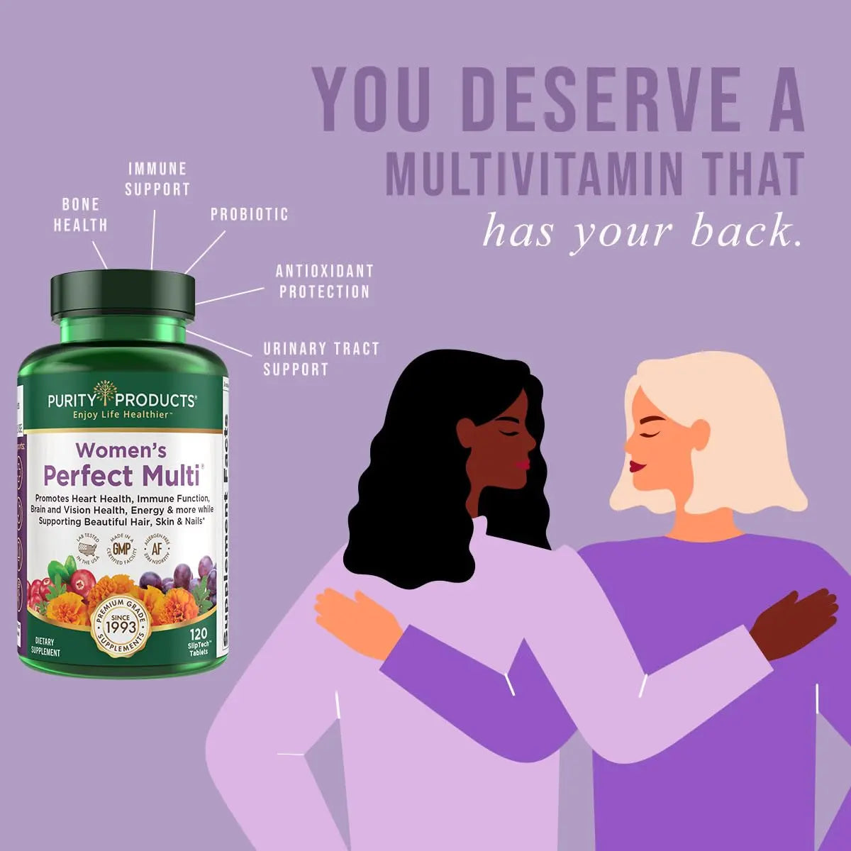 Purity Products Women’s Perfect Multi Balanced Multivitamin - Supports Urinary Tract Health, Immune, Bone + Muscle, Hair, Skin, Nails Purity Products Au supplements