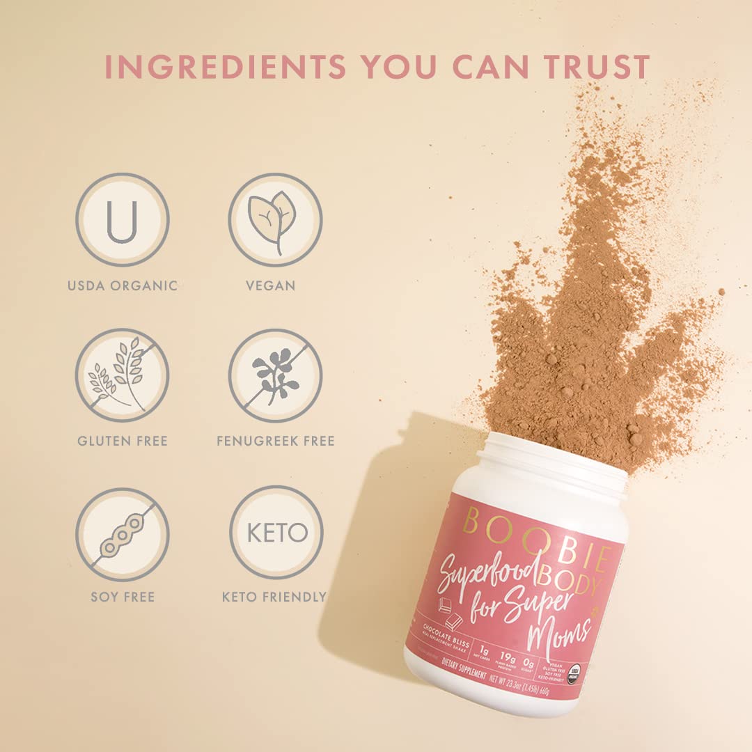 Boobie Body Organic Superfood Plant-Based Protein Shake, Chocolate Bliss, [23.4oz, 1 Tub] Boobie Brands Au supplements
