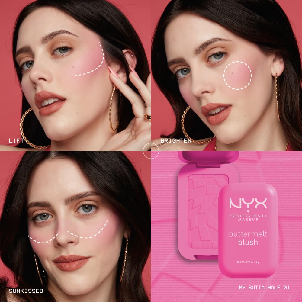 NYX PROFESSIONAL MAKEUP Buttermelt Powder Blush, Fade and Transfer-Resistant Blush, Up to 12HR Make Up Wear, Vegan Formula - For The Butta NYX PROFESSIONAL MAKEUP Au supplements
