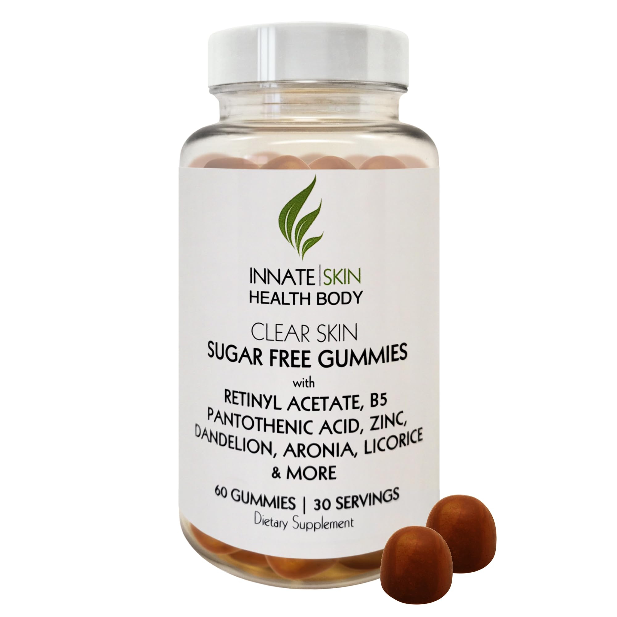Innate Skin Health Body Clear Skin Acne Gummies - Complexion Supplement, Pantothenic Acid & Antioxidants, Vitamins 60 Count Innate Skin Au supplements