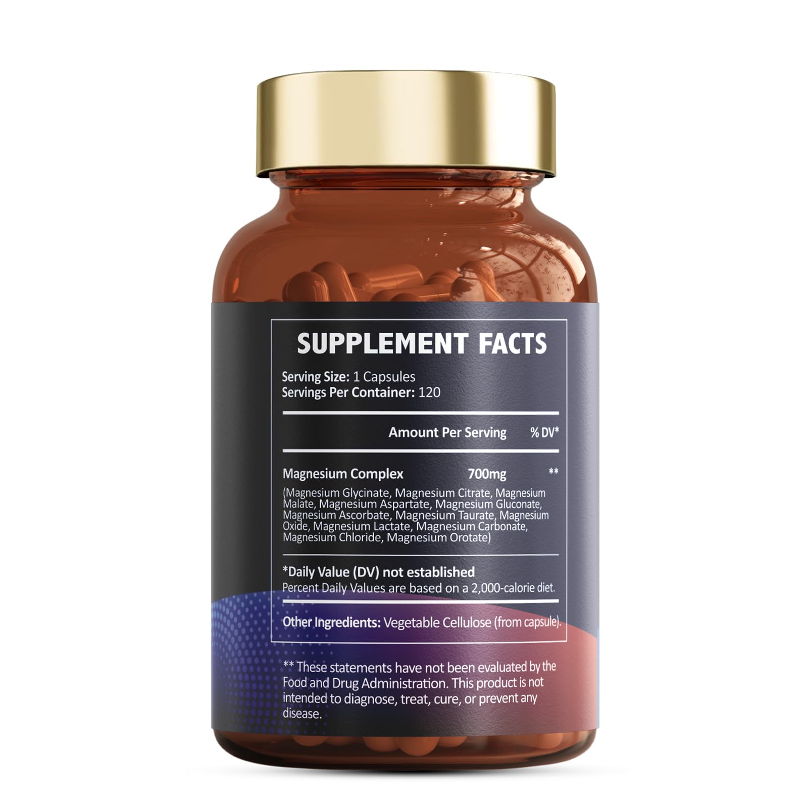 Totaria Magnesium Complex 700mg 12 in 1 Magnesium Supplement with Glycinate Citrate Malate Oxide Taurate Aspartate Orotate Magnesium Relaxation,Muscle,Heart Support, Vegan 120 Capsules Totaria Au supplements