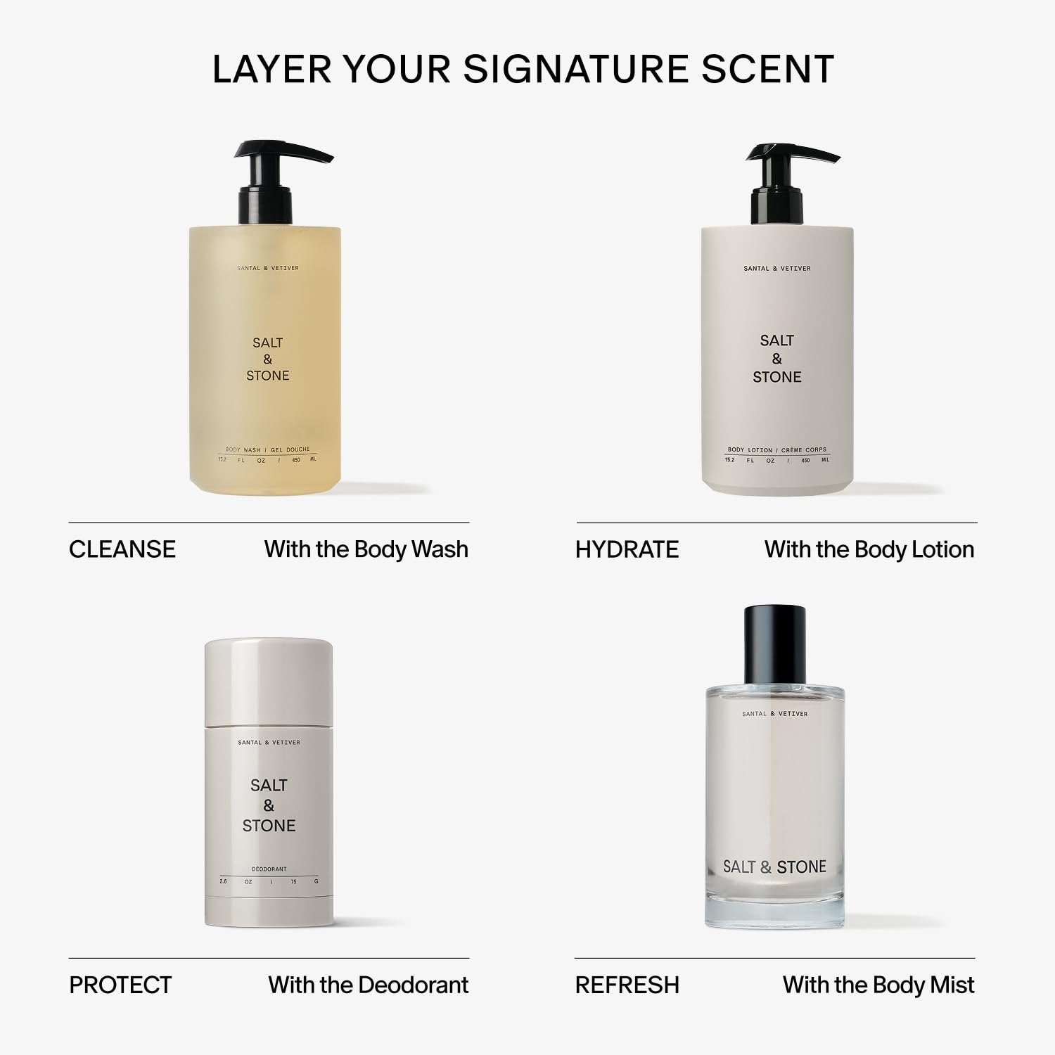 Salt & Stone Aluminum Free Deodorant | Extra Strength 48 Hour Protection for Women & Men | Made with Seaweed Extracts, Niacinamide & Prebiotics | Santal & Vetiver Salt & Stone Au supplements