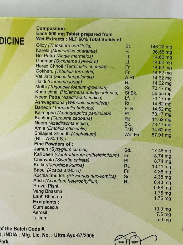 Divya Madhunashini Vati (120 Tablets) patanjali Au supplements