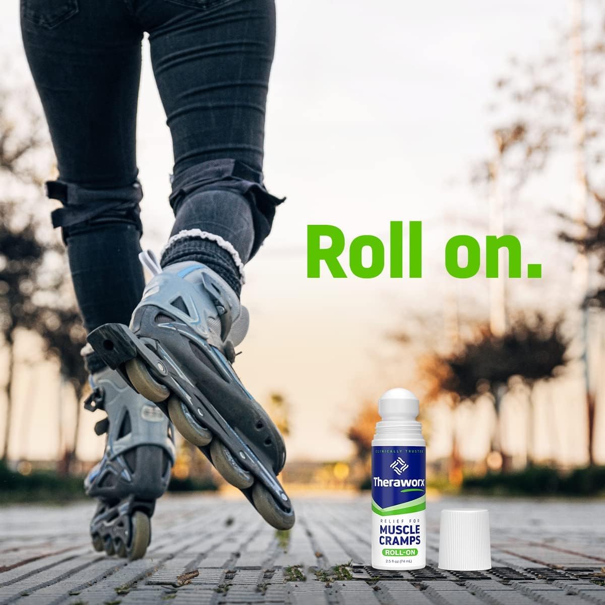 Theraworx Relief for Muscle Cramps Roll-On Fast-Acting Muscle Spasm, Leg Soreness with Magnesium Sulfate - 2.5 oz - 2 Count Theraworx Au supplements