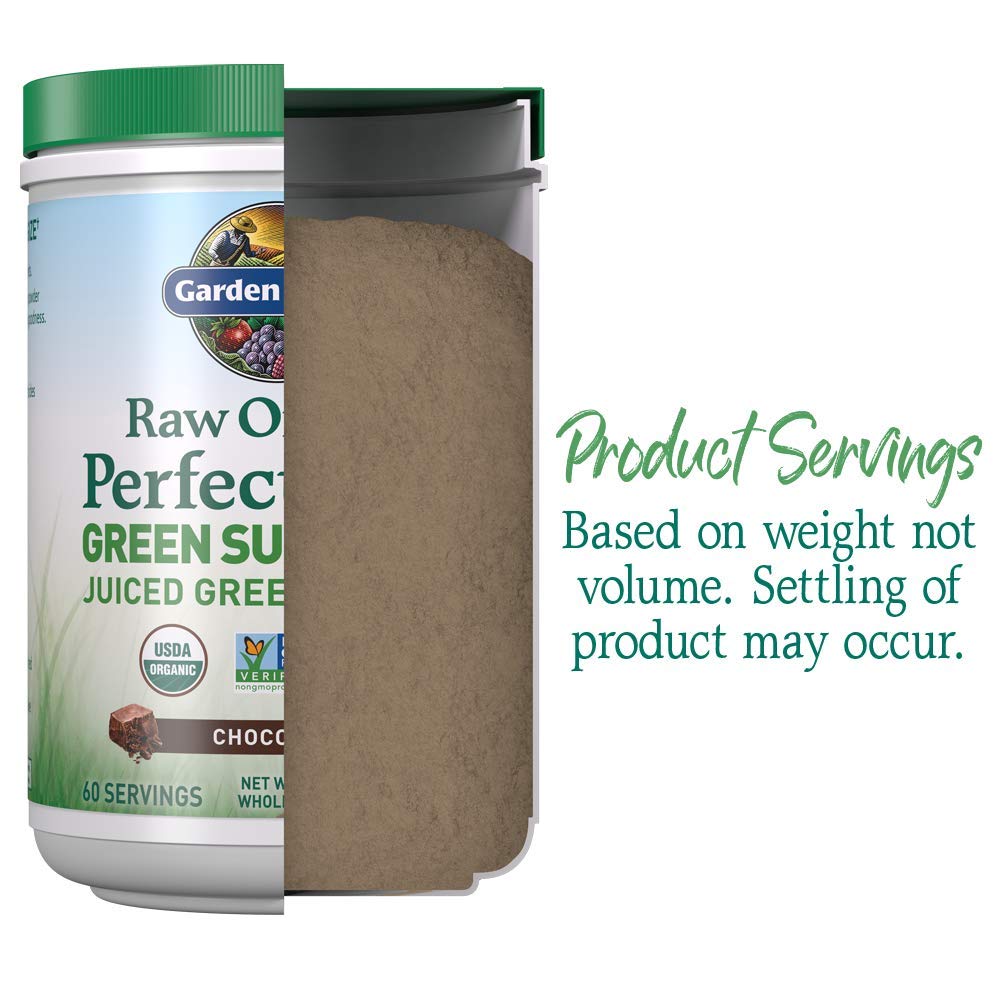 Garden of Life Raw Organic Perfect Food Green Superfood Juiced Greens Powder - Chocolate, 60 Servings, Non-GMO, Gluten Free, Vegan Whole Food Dietary Supplement Plus Probiotics, Enzymes Garden of Life Au supplements