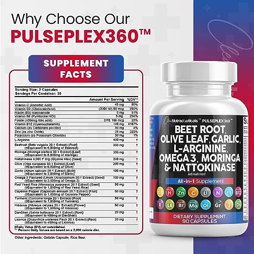 Beet Root Capsules 6000mg Olive Leaf 6000mg Nattokinase 4000 FU Clean Nutraceuticals Au supplements