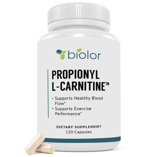 Biolor High Absorption Propionyl-L-Carnitine (PLCAR) No Artificial Fillers - Effective Propionyl L Carnitine HCL Supplement to Support Blood Circulation - 120 Capsules BiolorUS supplements