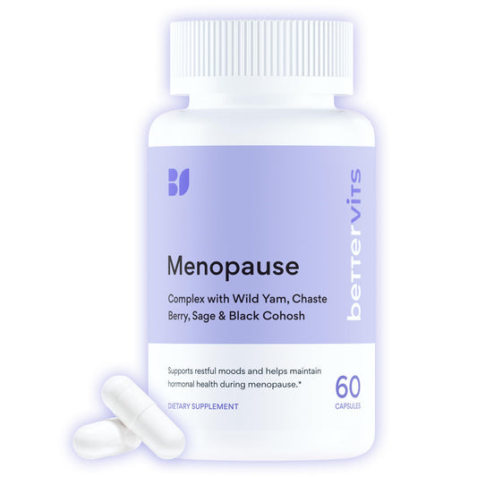 Bettervits Menopause Supplements for Women with Ashwagandha and Zinc | Hormone Balance Support with Vitamins D3 B6 B12 for Hot Flashes | Perimenopause Supplements for Monthly Wellness - 60 Capsules BettervitsAu supplements