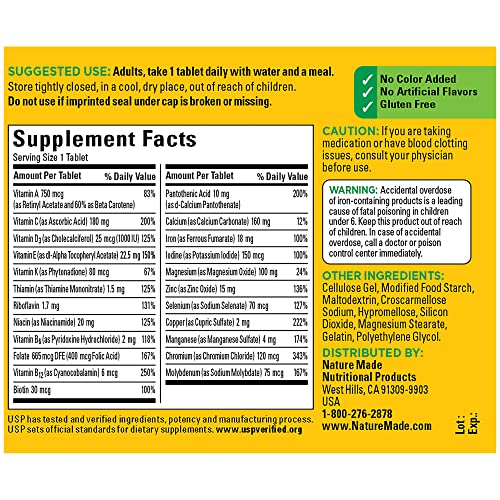 Nature Made Multivitamin Tablets with Iron, Multivitamin for Women and Men Nature Made Au supplements