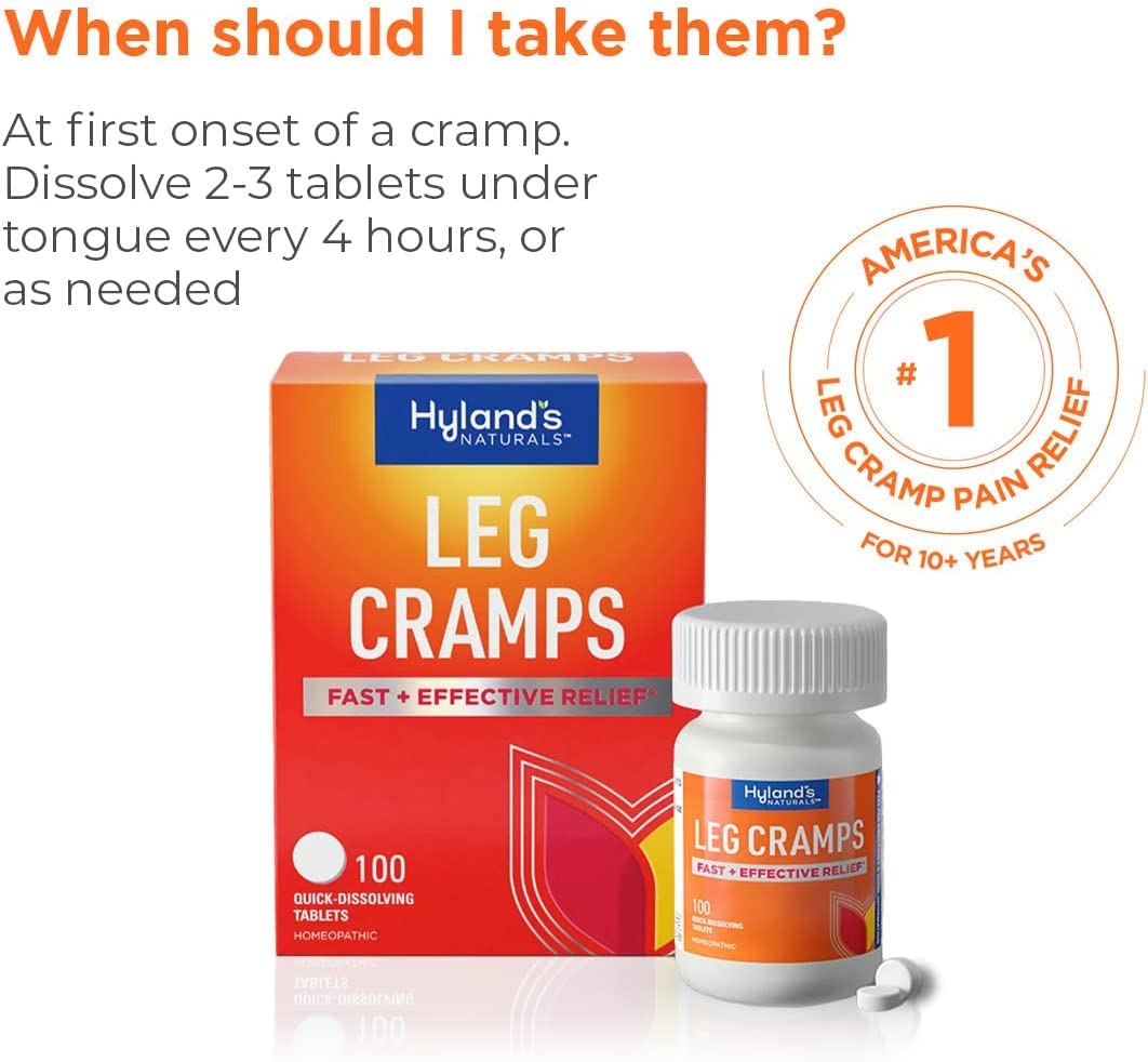 Bundle of Hyland's Leg Cramps Tablets, 100 Count and Leg Cramps PM Nighttime Formula, Natural Relief of Calf, Foot and Leg Cramps, 50 Count Hyland's Au supplements