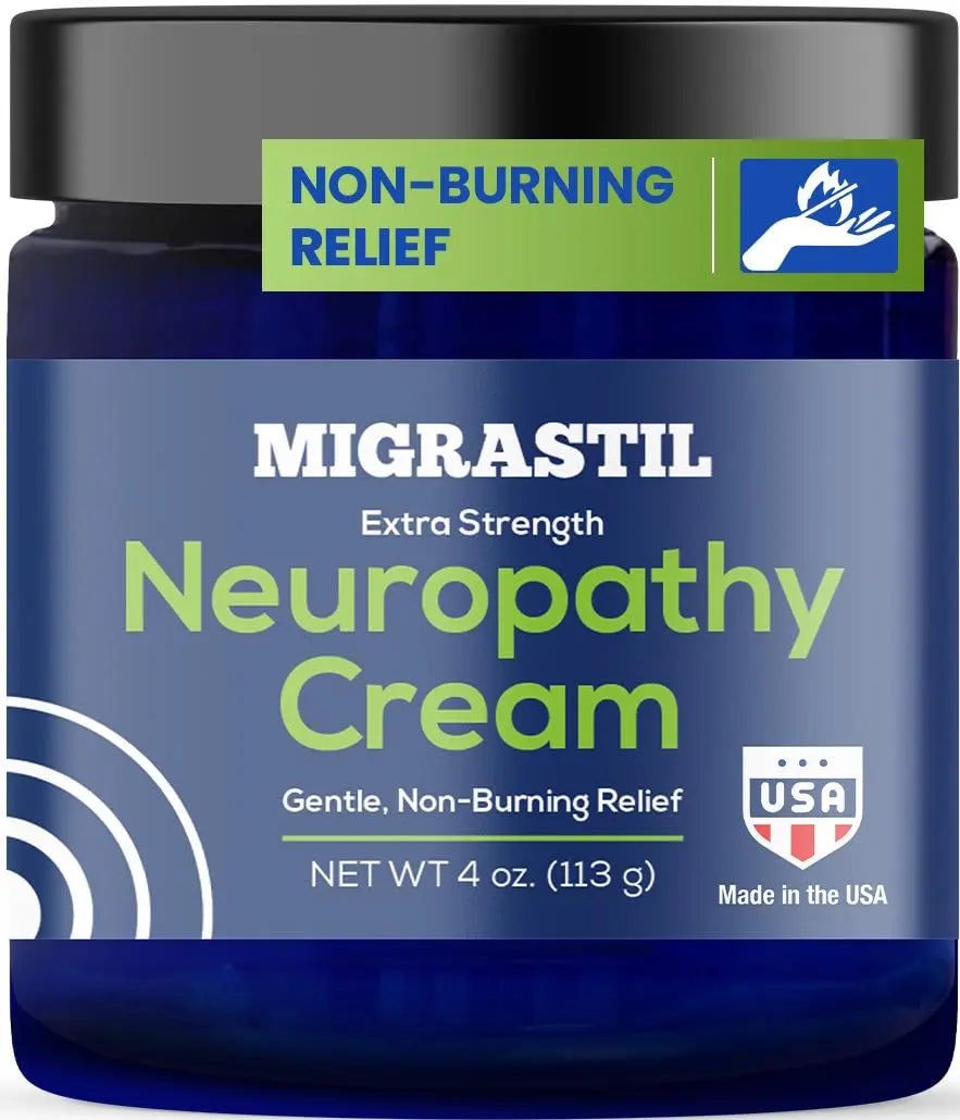 Basic Vigor Migrastil Neuropathy Relief Cream Extra Strength for Feet, Legs, and Hands. Made in The USA. Vegan and Cruelty-Free, Non-Greasy, Gentle, Non-Burning with Cooling Effect (4 oz.) Basic Vigor uk supplements