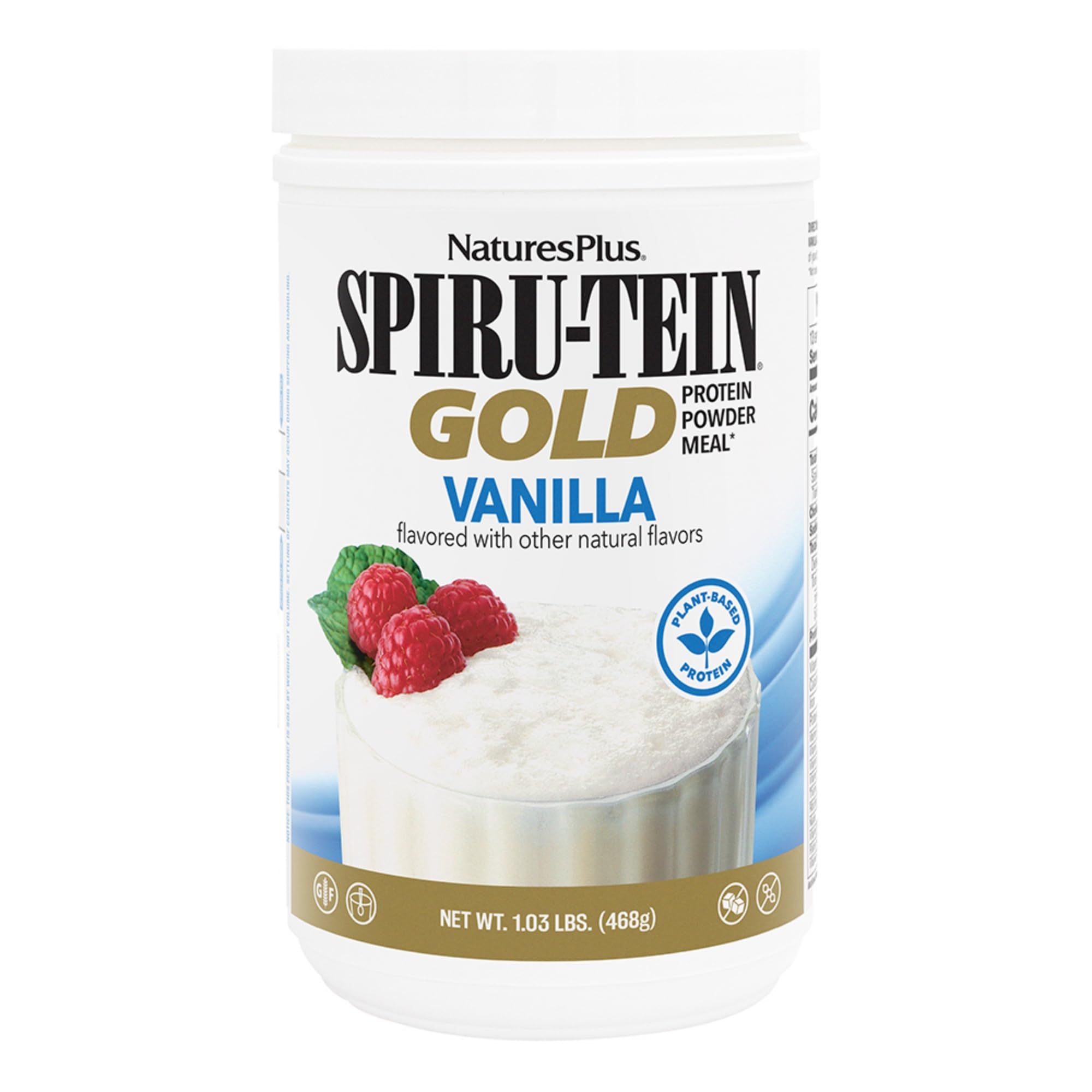 NaturesPlus SPIRU-TEIN GOLD, Vanilla - 1.03 lb - Plant-Based Protein Powder - Vitamins & Minerals for Energy - Vegetarian, Gluten Free - 13 Servings NaturesPlus Au supplements