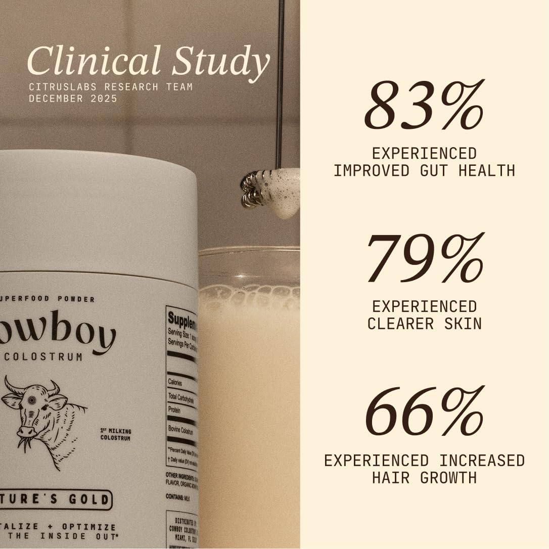 Cowboy - The Exclusive 1st Milking, Whole, Grass Fed Colostrum Supplement for Full Body Health - Bovine Colostrum Powder Packed w/Bioactive Nutrients - Sugar Free (Unflavored, 40 Servings) COWBOY COLOSTRUM Au supplements