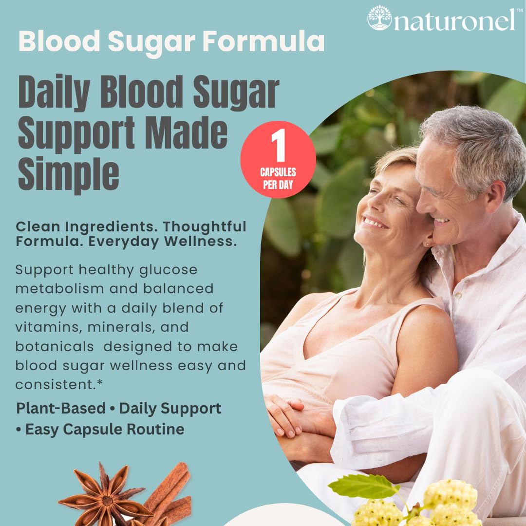 Naturonel Blood Sugar Formula – Metabolic Support with Cinnamon, Banaba, Bitter Melon, Guggul, Licorice, Gymnema, Juniper, Alpha Lipoic Acid & Chromium | Made in USA, GMP Certified Naturonel Au supplements
