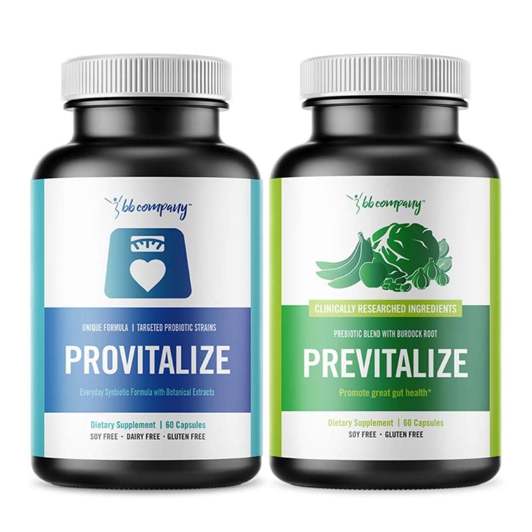 BB Company Slim Gut Bundle | Menopause Prebiotics and Probiotics for Women | Gut Vitamins for Digestive Health | Supports Joint Health & Sexy Midsection | Provitalize & Previtalize | 30 Day Supply BB Company Au supplements
