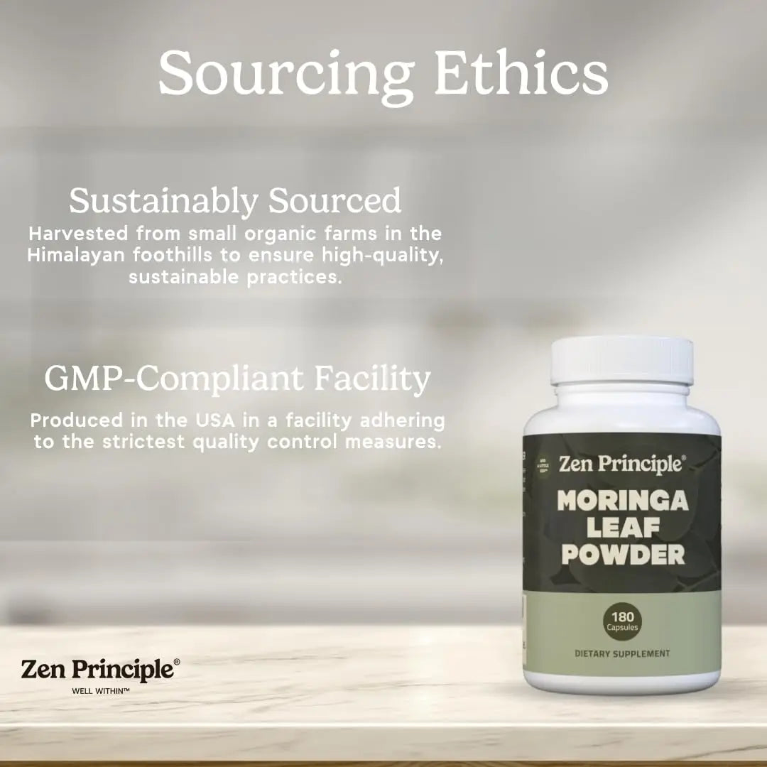 Zen Principle Organic Moringa Oleifera. Ultra-Premium. Provides an All Natural Energy Boost and Multi-Vitamin Zen Principle Au supplements