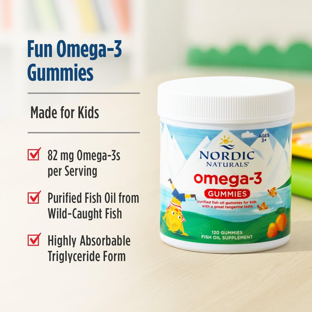 Nordic Naturals Nordic Omega-3 Gummies, Tangerine - 120 Gummies - 82 mg Total Omega-3s with EPA & DHA - Non-GMO - 60 Servings Nordic Naturals Au supplements