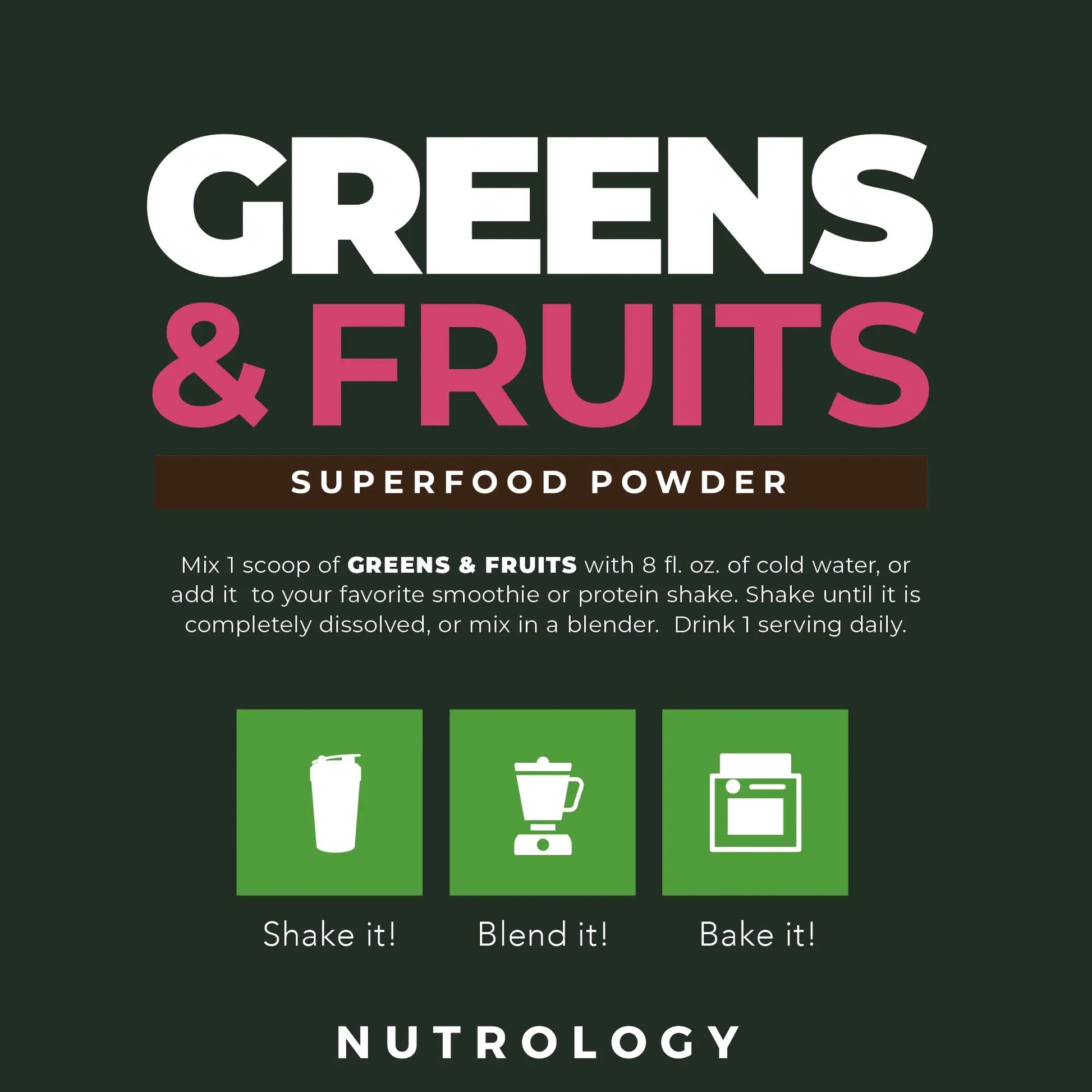 Nutrology Greens & Fruits Powder-Naturally Sourced Superfood, Chocolate (30 Servings) Zen Natural Magnesium Supplement (30 Servings) Nutrology Au supplements