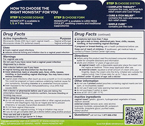 Monistat 3 Day Triple Action Combo Pack, Odorless, White Monistat Au supplements