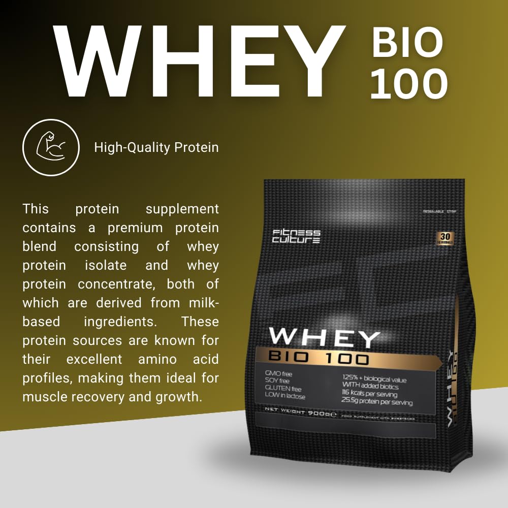 Fitness Culture Whey Bio 100 Whey Protein Powder with Pre and Pro Biotics Raspberry Flavour My Store Au supplements