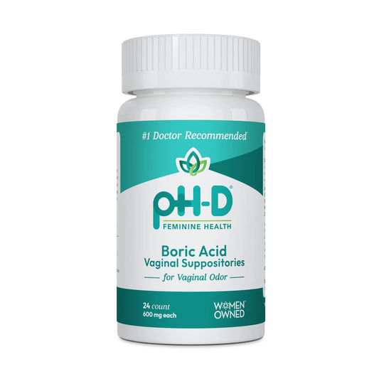 pH-D Feminine Health - 600 mg Boric Acid Suppositories - Woman Owned - for Vaginal Odor Use - 24 Count pH-D Feminine Health SupportAU supplements