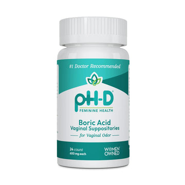 pH-D Feminine Health - 600 mg Boric Acid Suppositories - Woman Owned - for Vaginal Odor Use - 24 Count pH-D Feminine Health Support Au supplements
