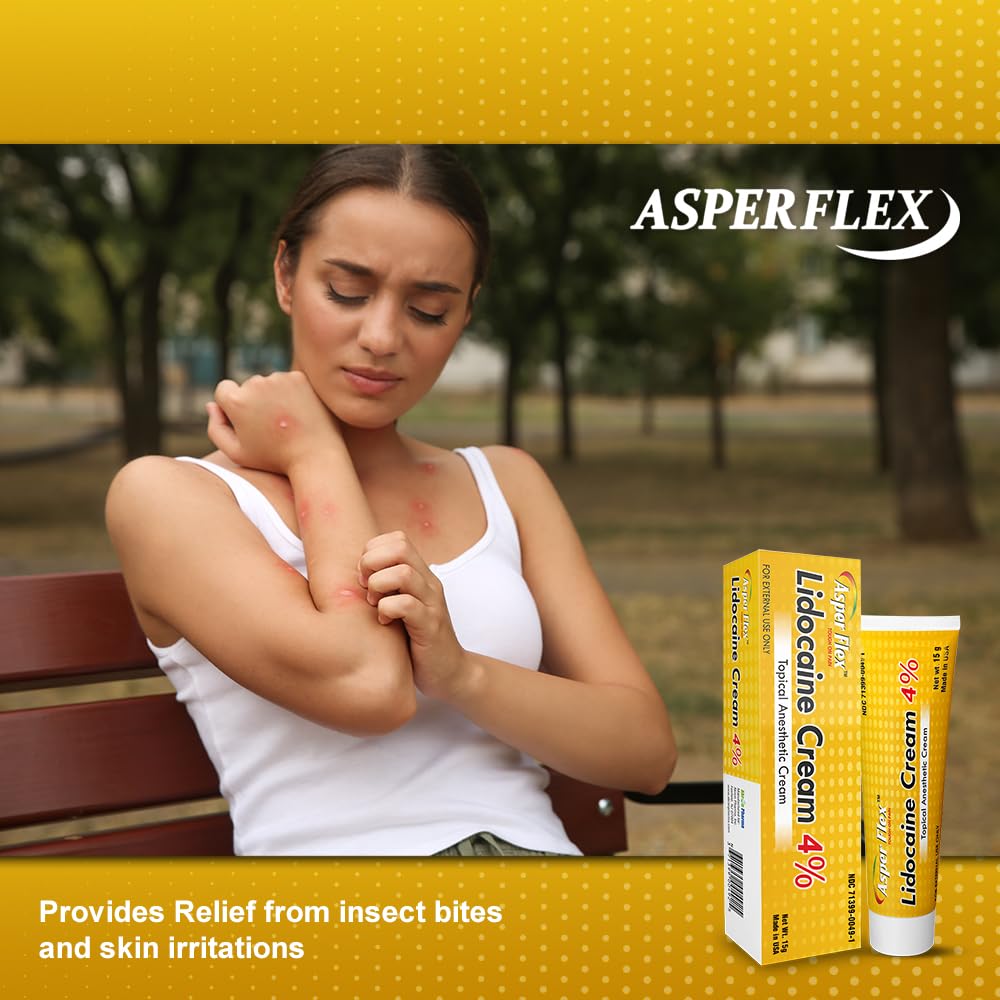 ASPERFLEX™ Lidocaine Pain Relief Cream 4% - Fast-Acting Numbing Cream for Muscle & Joint Pain, Arthritis, Backache, and More - 15G ASPERFLEX Au supplements