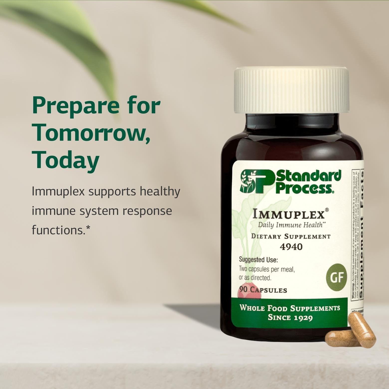 Standard Process Inc. Immuplex - Daily Immune Support Supplement with Folate, Iron, Vitamin C & Vitamin A - Mineral Supplement with Antioxidant Ingredients - 90 Capsules Standard Process Inc. Au supplements