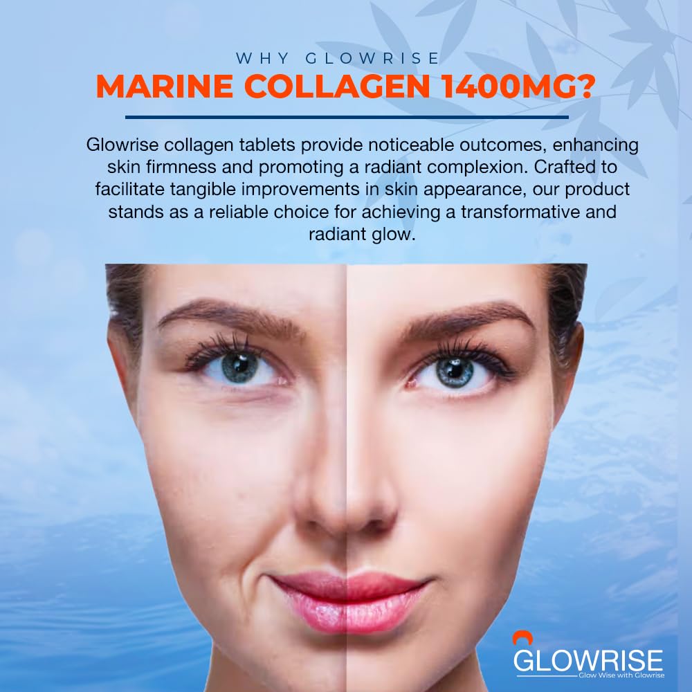 Pure Marine Collagen 120 Tablets 1400mg - Premium Blend with Hyaluronic Acid, Biotin, Vitamin C & E GLOWRISE Au supplements