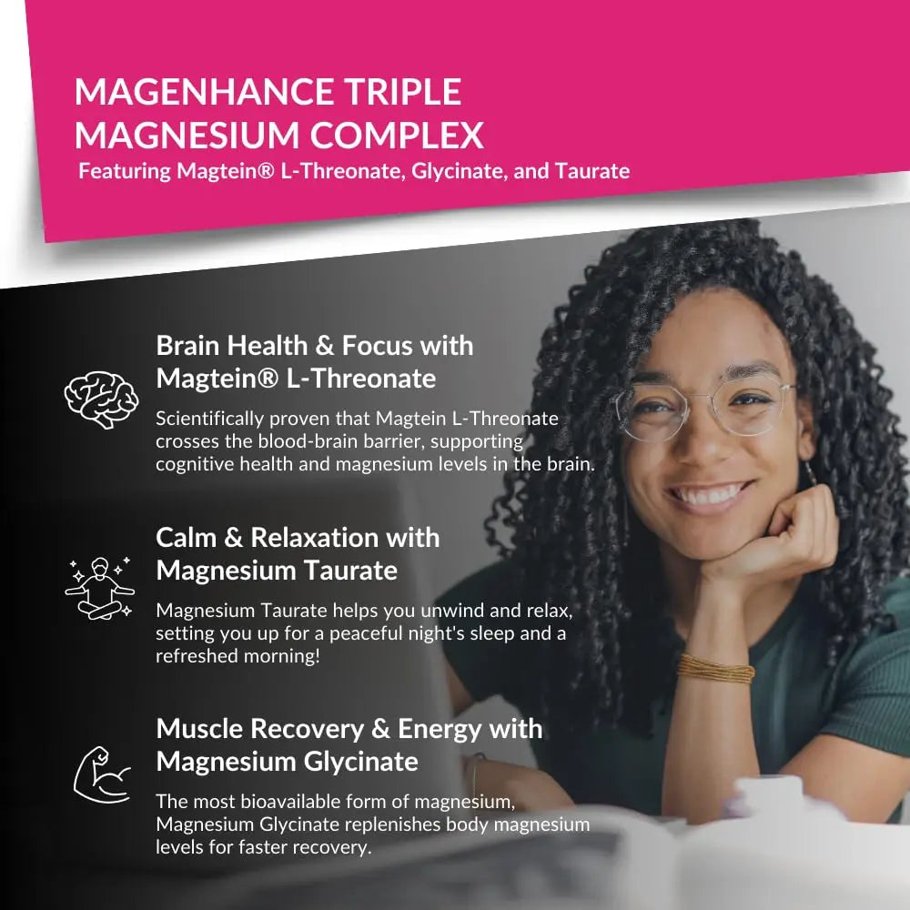 Intelligent Labs MagEnhance Magtein Magnesium Complex Supplement L-Threonate with Magnesium Glycinate and Taurate, 90 Capsules Intelligent Labs Au supplements