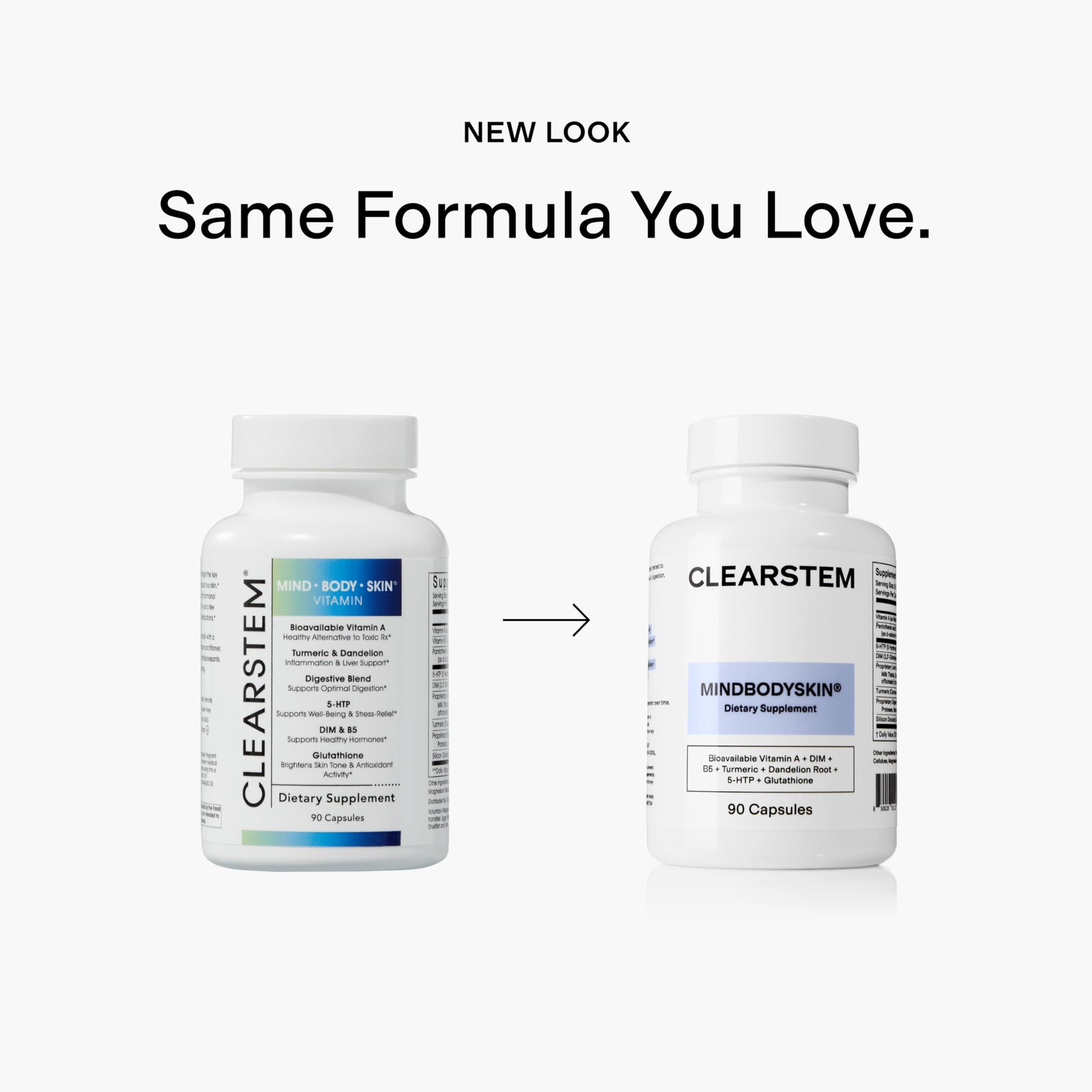 CLEARSTEM - MINDBODYSKIN Hormonal Acne Supplement (5-HTP) - Natural DIM Supplement - Skin Care Vitamins - Hormone Balance, Antioxidants - Gluten Free, Cruelty Free - 30 Servings, 90 Capsules CLEARSTEM Au supplements