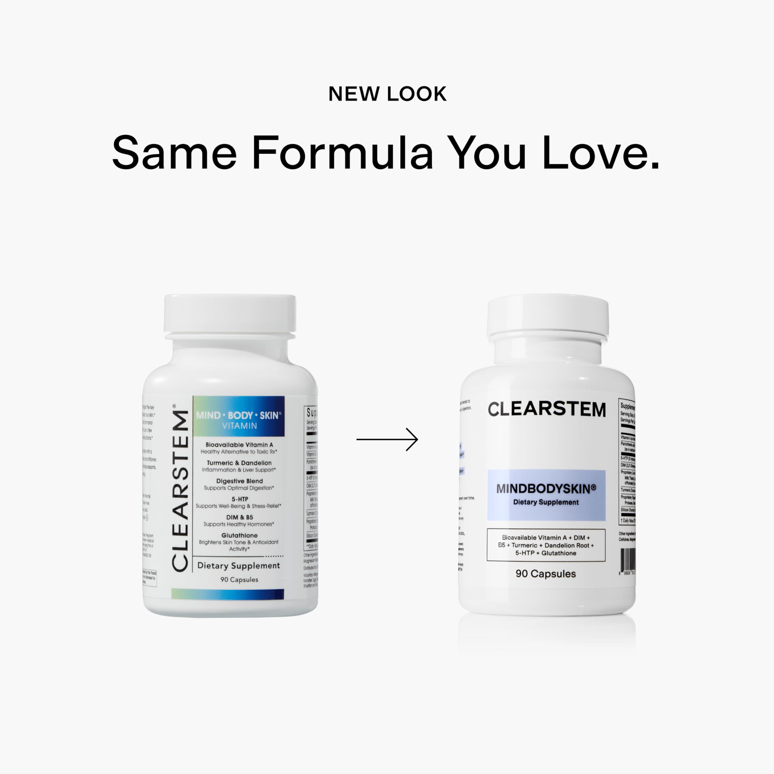 CLEARSTEM - MINDBODYSKIN Hormonal Acne Supplement (5-HTP) - Natural DIM Supplement - Skin Care Vitamins - Hormone Balance, Antioxidants - Gluten Free, Cruelty Free - 30 Servings, 90 Capsules CLEARSTEM Au supplements