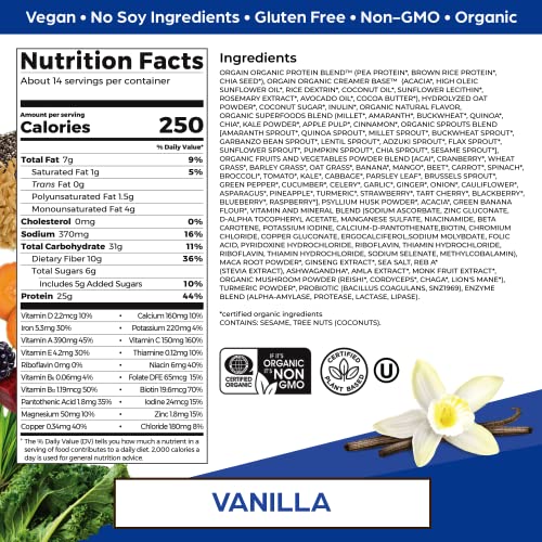 Orgain Organic Perfect Meal Replacement Protein Powder, Vanilla - 25g Plant Based Protein Orgain Au supplements