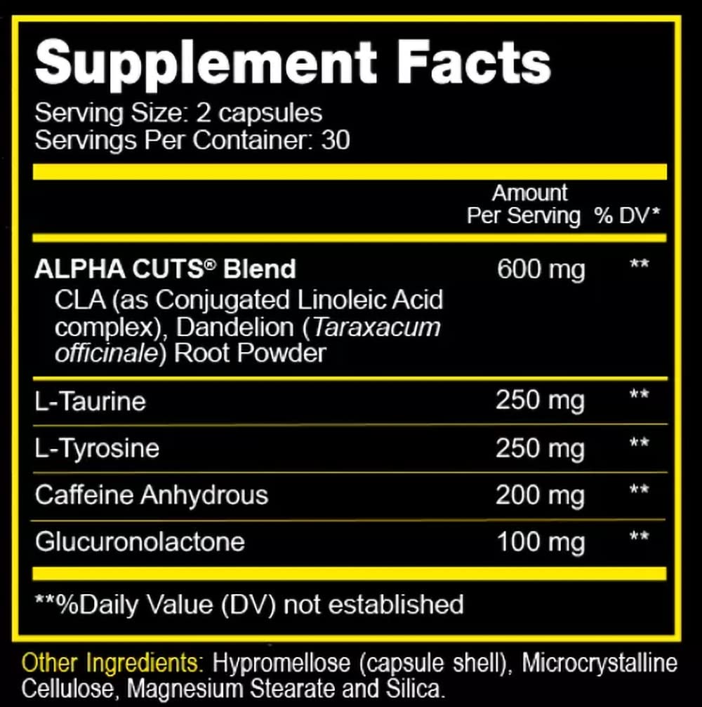 ALPHA CUTS Capsules Fat Burner Thermogenic Men Women Pre Cardio Workout Weight Loss ALPHA CUTS Au supplements