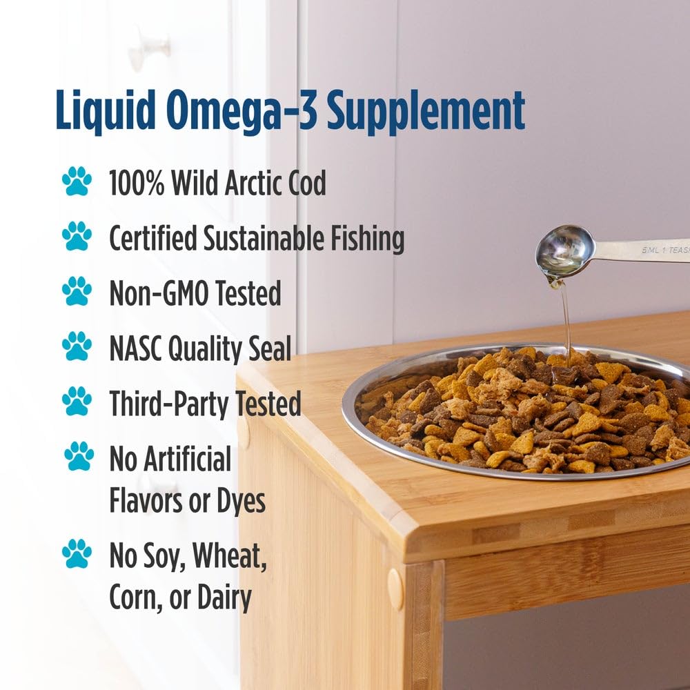 Nordic Naturals Pet Cod Liver Oil, Unflavored - 16 oz - 1048 mg Omega-3 Per Teaspoon - Fish Oil for Dogs with EPA & DHA - Promotes Skin, Coat, & Immune Health Nordic Naturals Au supplements