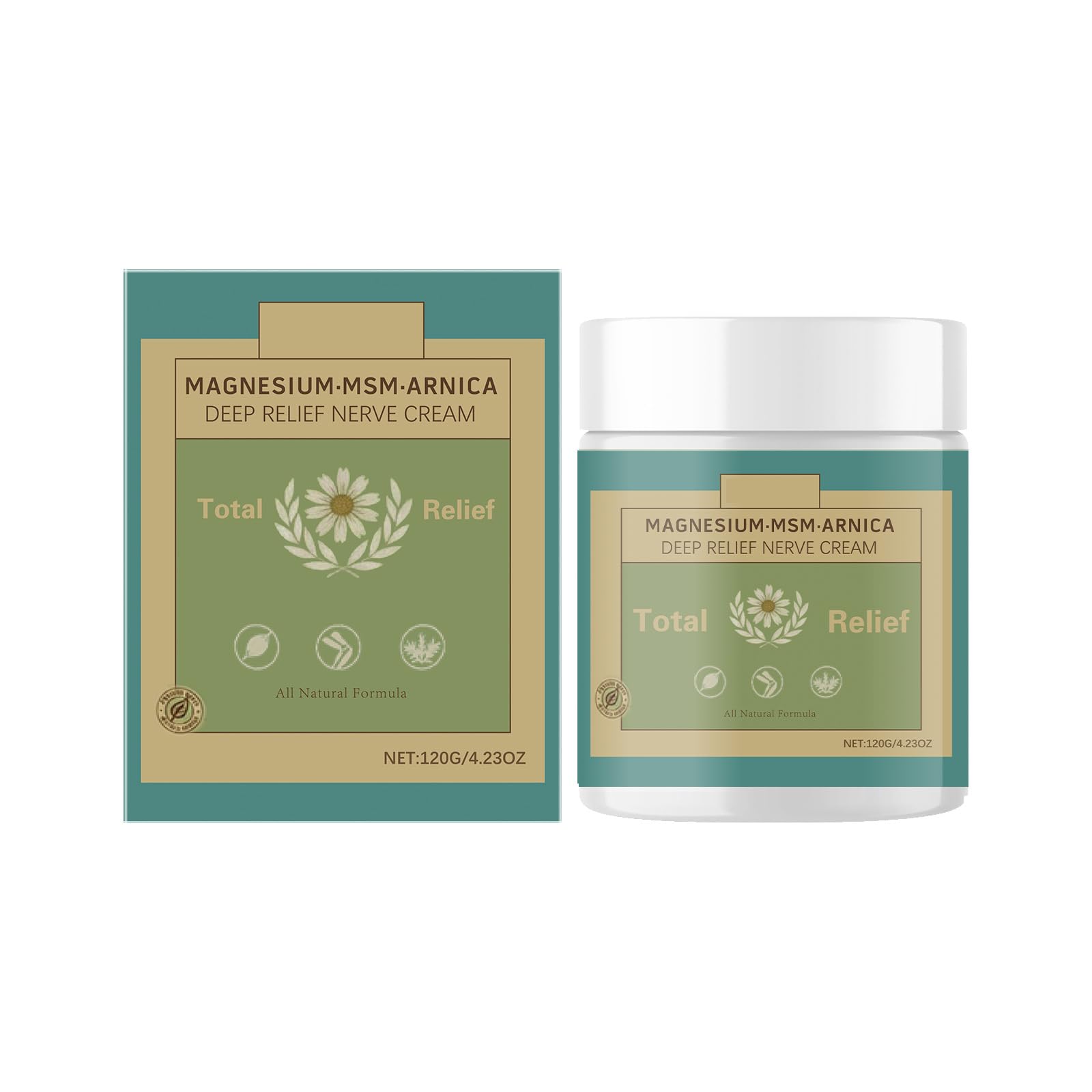 HANGWON Total Relief Magnesium Soothing Cream Advanced nerve Comfort with Arnica, Menthol, MSM,Fast-Absorbing for Relief Joint, Feet, Hands, Legs, Muscles, and Waist, Natural Ingredient -4floz/114g HANGWON Au supplements