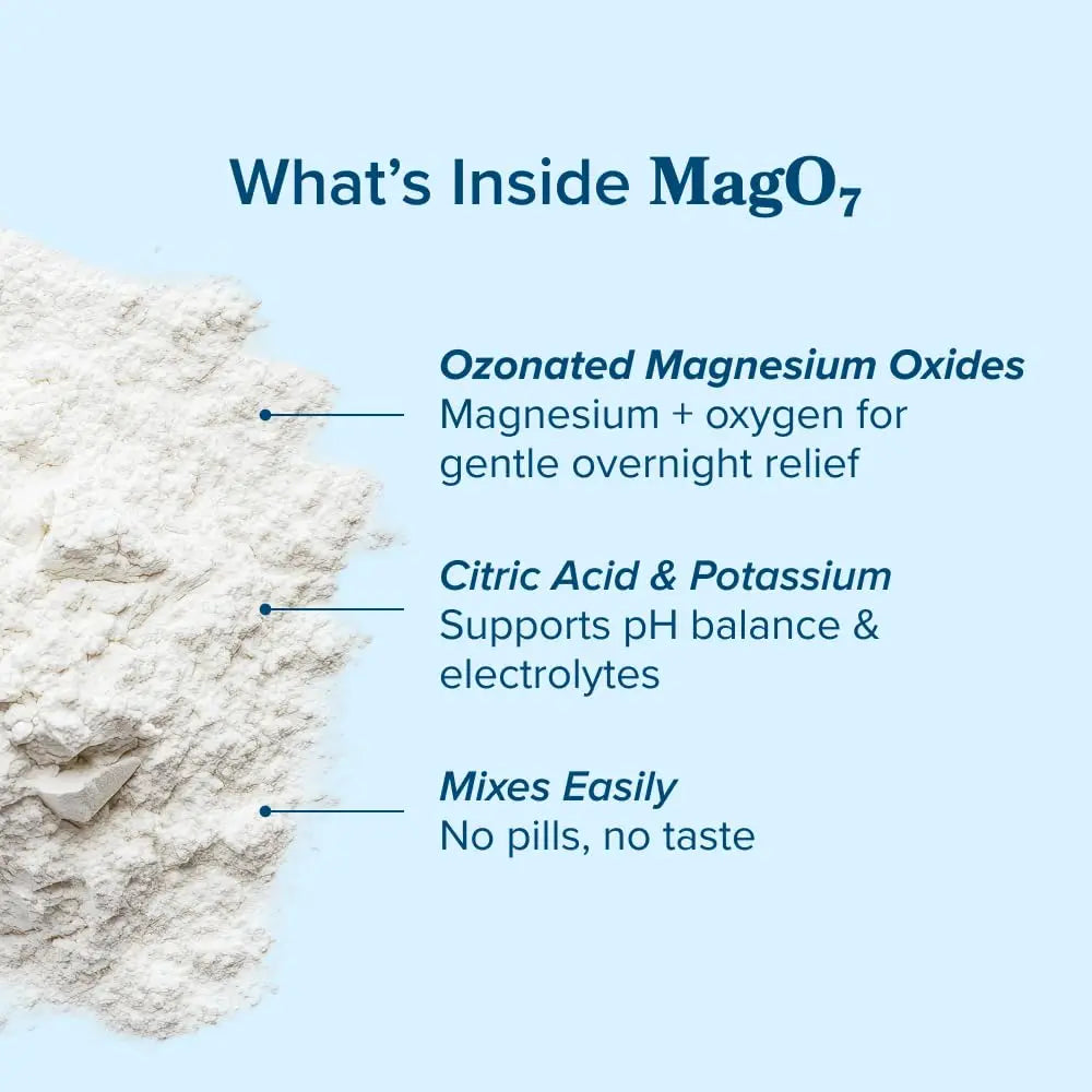 nbpure MagO7 - Natural Colon Cleanse & Detox Powder - Occasional Constipation Relief, Stool Softener, & Bloating Support for Men & Women - Ozonated Magnesium Oxide, 150 Gram nbpure Au supplements