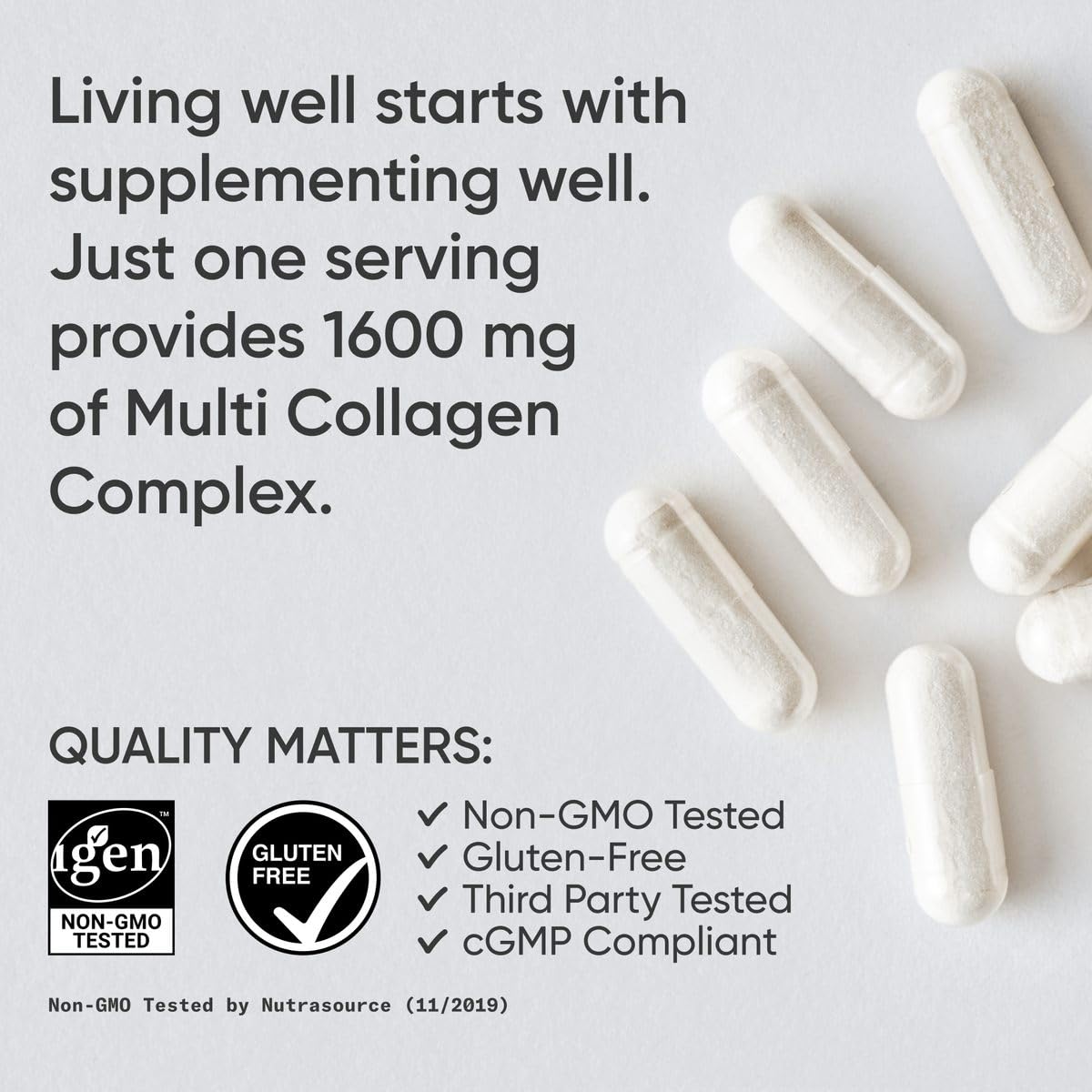 Sports Research® Multi Collagen Pills for Women & Men - Collagen Peptides (Type I, II, III, V, X) Enhanced with Hyaluronic Acid & Vitamin C - Gluten Free ­· Non-GMO - 90 Capsules Sports Research Au supplements