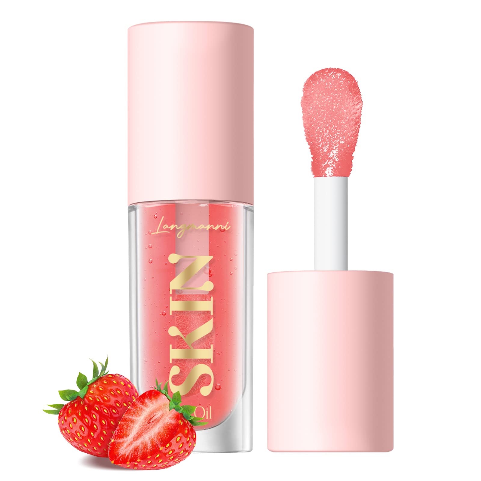 LANGMANNI Moisturizing Lip Oil,No-Sticky Lip Gloss Lip Balm Lip Care,Fruit Flavoured Lip Oil For Dry Lip's Moisturizing Hydrating And Nourishing ((Strawberry)) LANGMANNI Au supplements